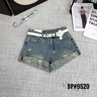 Quần Sooc Jean Nữ Xắn Gấu Cạp Cao Kèm Belt QCCC Cao Cấp