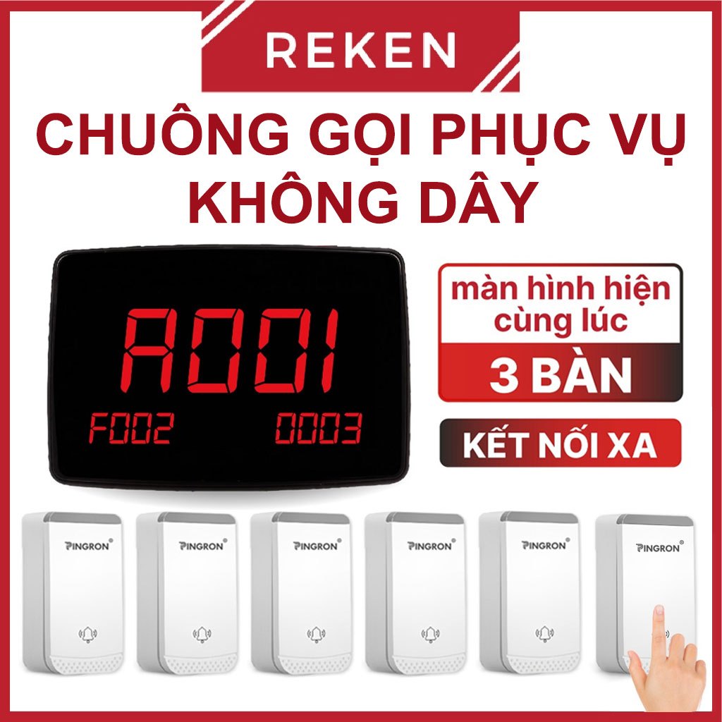 Chuông gọi phục vụ không dây, Chuông nhà hàng, khách sạn, quán ăn, quán karaoke PV02 Pingron