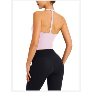 Áo tập gym nữ, áo tập yoga có mút nâng ngực cổ yếm hở lưng sexy chất Poly mát mịn (mã Ao246)