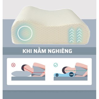 [BH 1NĂM] Gối Cao Su Non Chống Ngáy Chống Đau Mỏi Vai Gáy Mềm Mại Êm Ái, Gối nằm cao su non chống ngáy