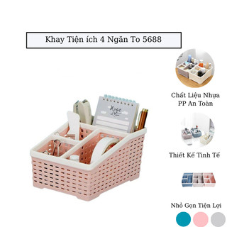 Khay Nhựa Tiện Ích việt nhật để bàn, cắm bút, đựng đồ đa năng Việt Nhật bền đẹp 5688
