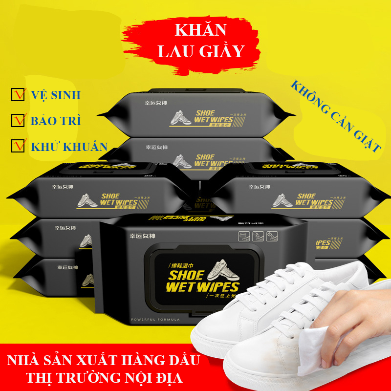 Khăn Ướt Lau Giày Siêu Tiện – Khử Mùi, Chống Bám Bẩn – 80 Miếng