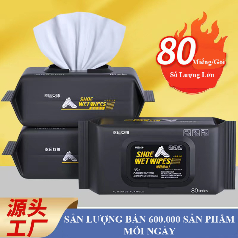 Khăn Ướt Lau Giày Siêu Tiện – Khử Mùi, Chống Bám Bẩn – 80 Miếng