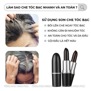 Son Nhuộm Tóc Bạc Thành Đen Tạm Thời, Che Phủ Tóc Bạc Nhanh Chóng VDW 2 Màu Đen Và Nâu Hair Stick