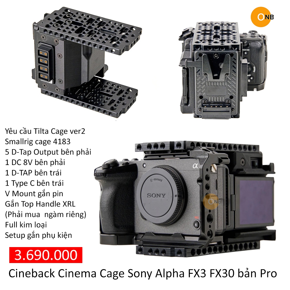 FusionRig Cineback Cinema Cage Sony Alpha FX3 FX30 bản Pro | Shopee ...