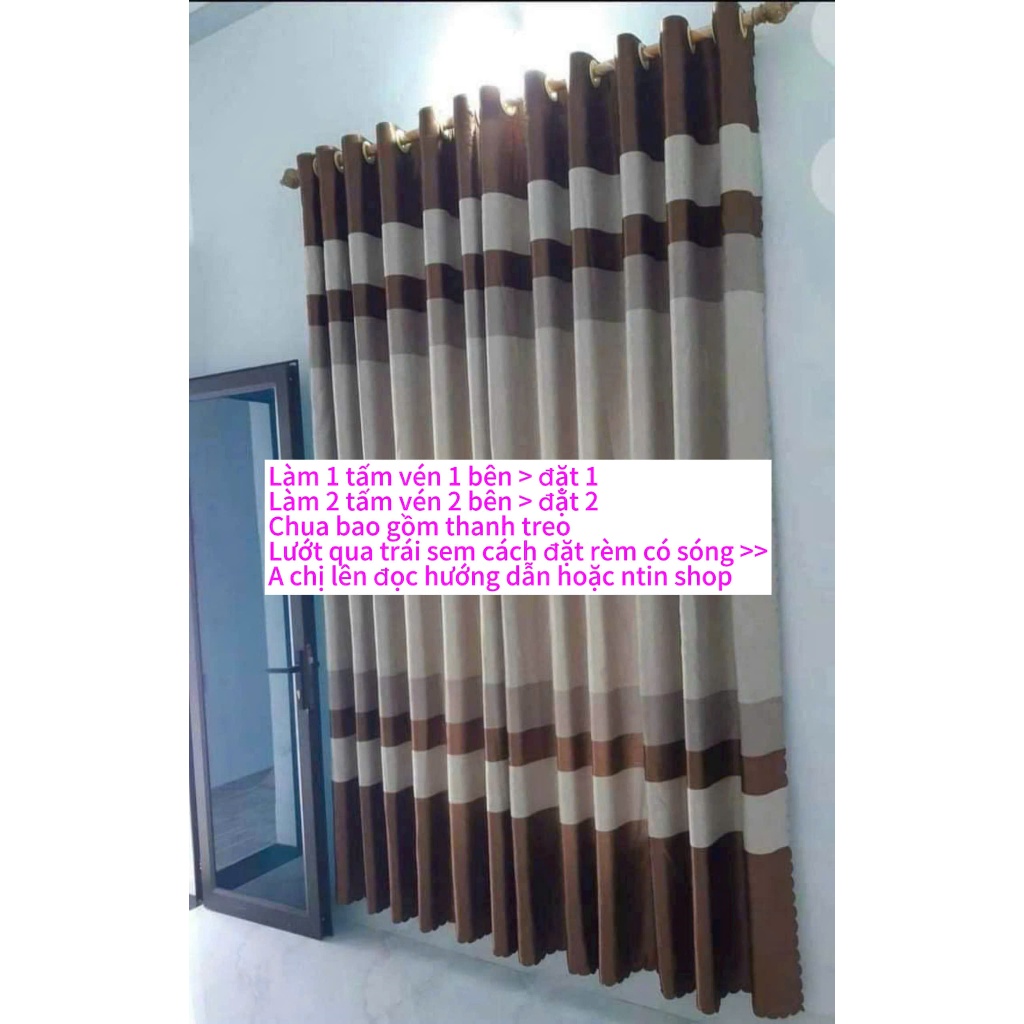 Gấm nhung màu vàng (chưa bao gồm thanh treo ) cản nắng cản sáng 80%