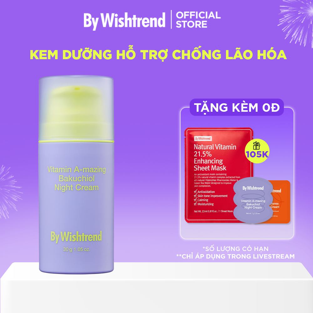 Ảnh Kem dưỡng hỗ trợ chống lão hóa, tái tạo căng bóng da BAKUCHIOL SỐ 1 HÀN QUỐC By Wishtrend Vitamin A 30g 1