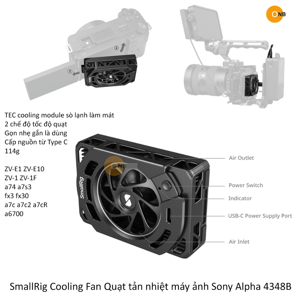 SmallRig Cooling Fan Quạt tản nhiệt sò lạnh Sony Alpha 4348b cao cấp ...