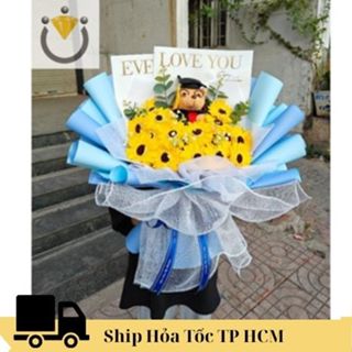 Bó hoa sáp tốt nghiệp 15 bông, hỏa tốc Tp HCM