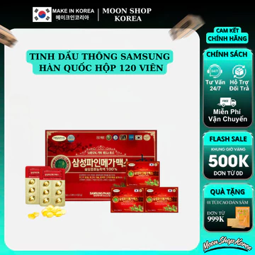 Tinh Dầu Thông Đỏ Samsung Pine Mega Max Hàn Quốc , Tinh Dầu Thông Đỏ SamSung Hàn Quốc, Hộp 120 Viên