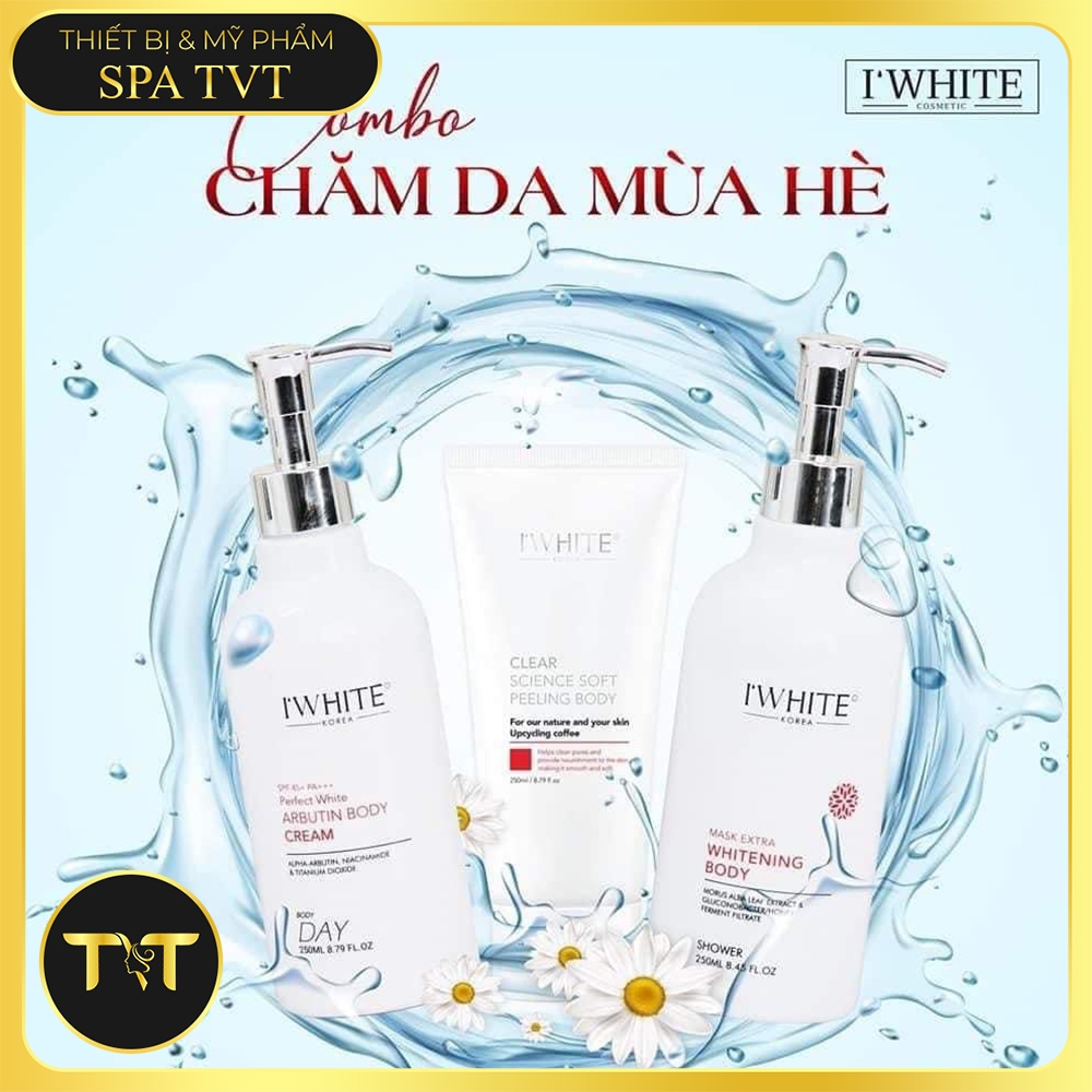 BỘ TẮM TRẮNG IWHITE 250ML X3, TẨY DA CHẾT, Ủ TRẮNG, DƯỠNG TRẮNG BODY, DA SÁNG MỊN