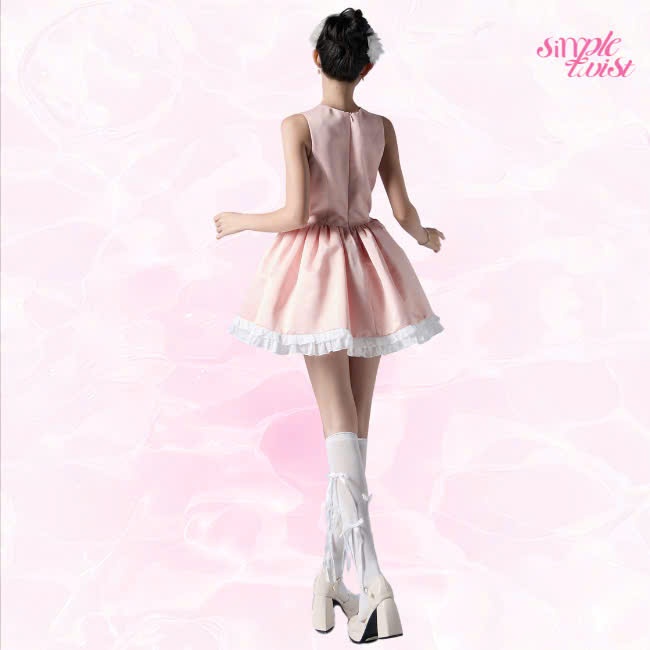 Ảnh Đầm thiết kế dáng chữ A màu hồng PINK SWAN tiểu thư, sang chảnh dự tiệc - Simple Twist 2