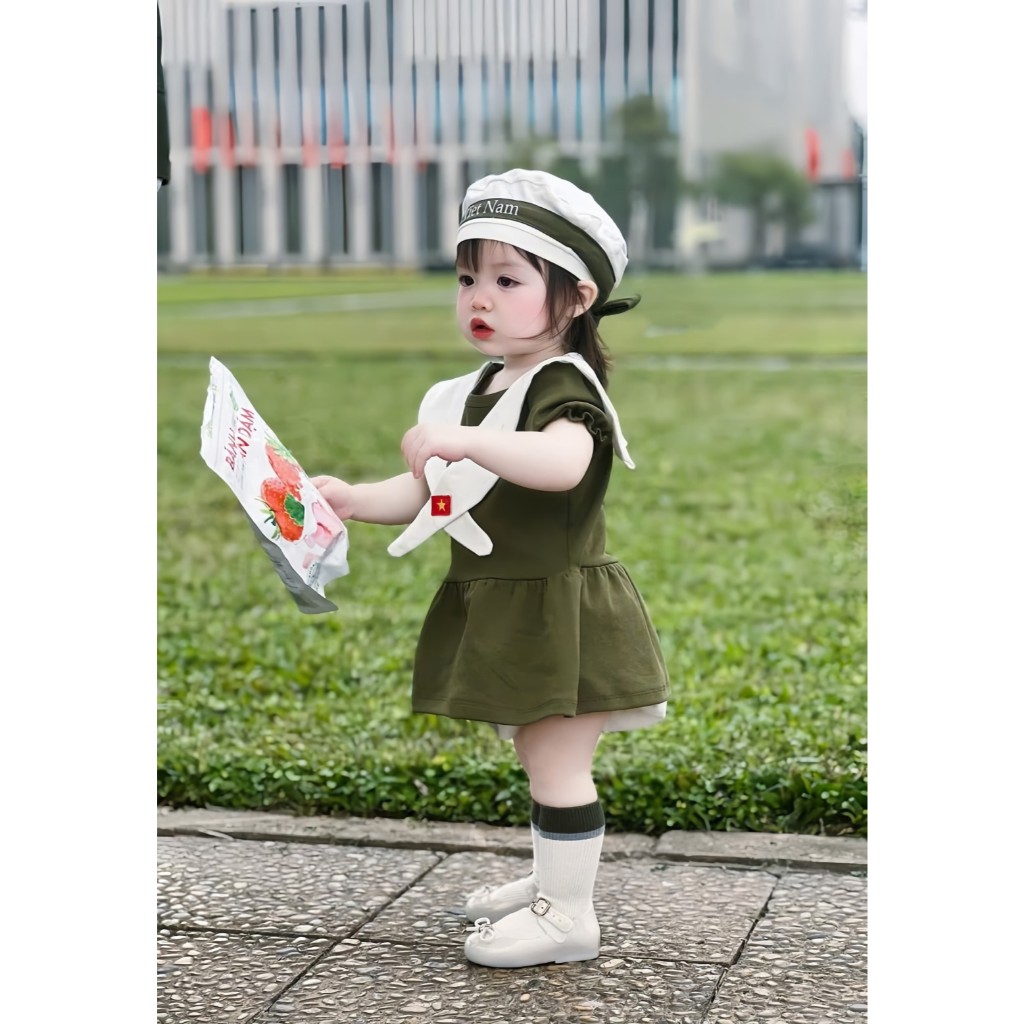 Bodysuit Cho Bé 𝗟𝗮𝗻𝗹𝗲𝗲 𝗙𝗮𝘀𝗵𝗶𝗼𝗻 Gắn Cờ Việt Nam Mã NB