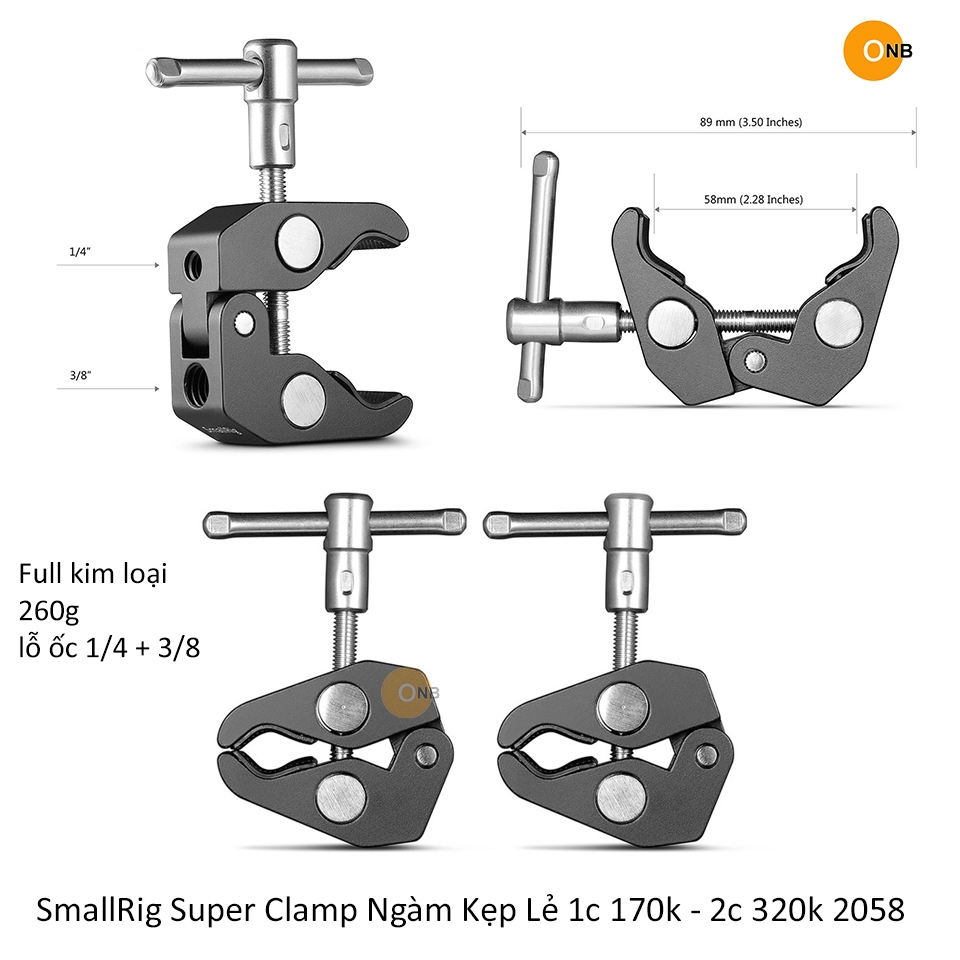 Small-Rig Super Clamp ngàm kẹp lỗ ốc 1/4 3/8 - có bán lẻ 2058 | Shopee ...