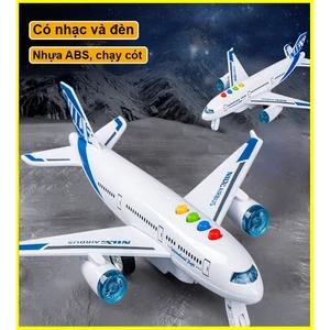 Đồ chơi mô hình máy bay có nhạc và đèn, chạy cót bằng nhựa ABS cứng cáp, kích thước lớn, đa chức năng toys