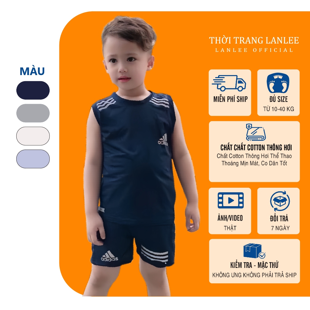 Đồ Bộ Bé Trai Mùa Hè 𝗟𝗮𝗻𝗹𝗲𝗲 𝗙𝗮𝘀𝗵𝗶𝗼𝗻 Sát Nách Mã AD