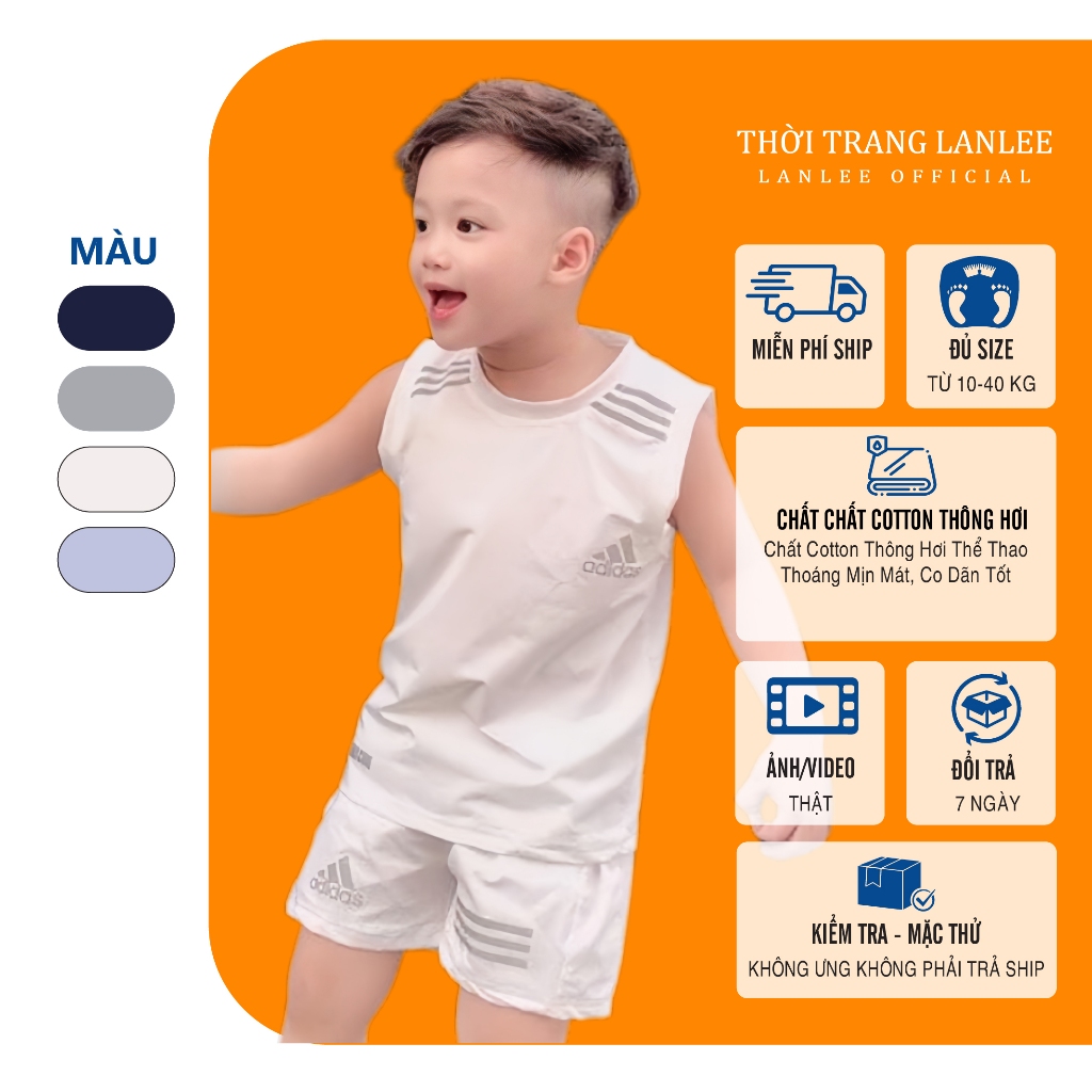 Đồ Bộ Bé Trai Mùa Hè 𝗟𝗮𝗻𝗹𝗲𝗲 𝗙𝗮𝘀𝗵𝗶𝗼𝗻 Sát Nách Mã AD