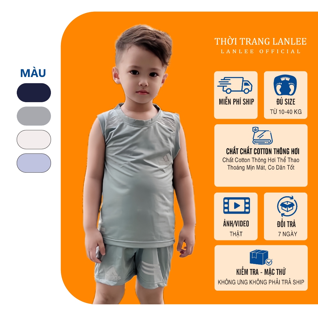 Đồ Bộ Bé Trai Mùa Hè 𝗟𝗮𝗻𝗹𝗲𝗲 𝗙𝗮𝘀𝗵𝗶𝗼𝗻 Sát Nách Mã AD