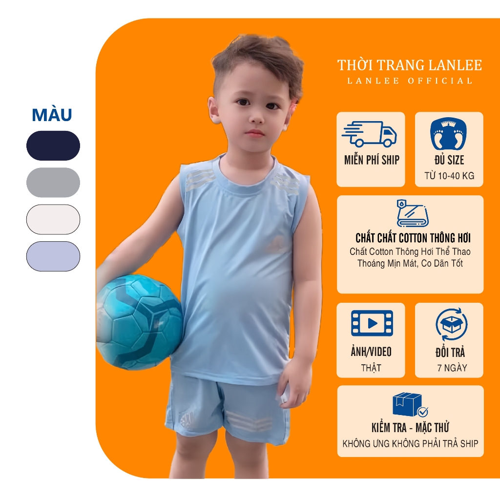 Đồ Bộ Bé Trai Mùa Hè 𝗟𝗮𝗻𝗹𝗲𝗲 𝗙𝗮𝘀𝗵𝗶𝗼𝗻 Sát Nách Mã AD