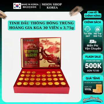 Tinh Dầu Thông Đỏ Trầm Hương KGA Royal Jeoksong Dongchung Hwan, Hộp 30 Viên