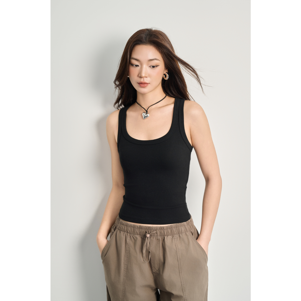 THEKIM Áo ba lỗ trơn cổ U ( không mút ngực ) , áo thun trơn sát nách 3 lỗ cổ vuông T272 | BigBuy360 - bigbuy360.vn