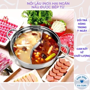 Nồi lẩu 2 ngăn inox hàng dày dặn làm nóng cực nhanh siêu đa năng, siêu tiện lợi
