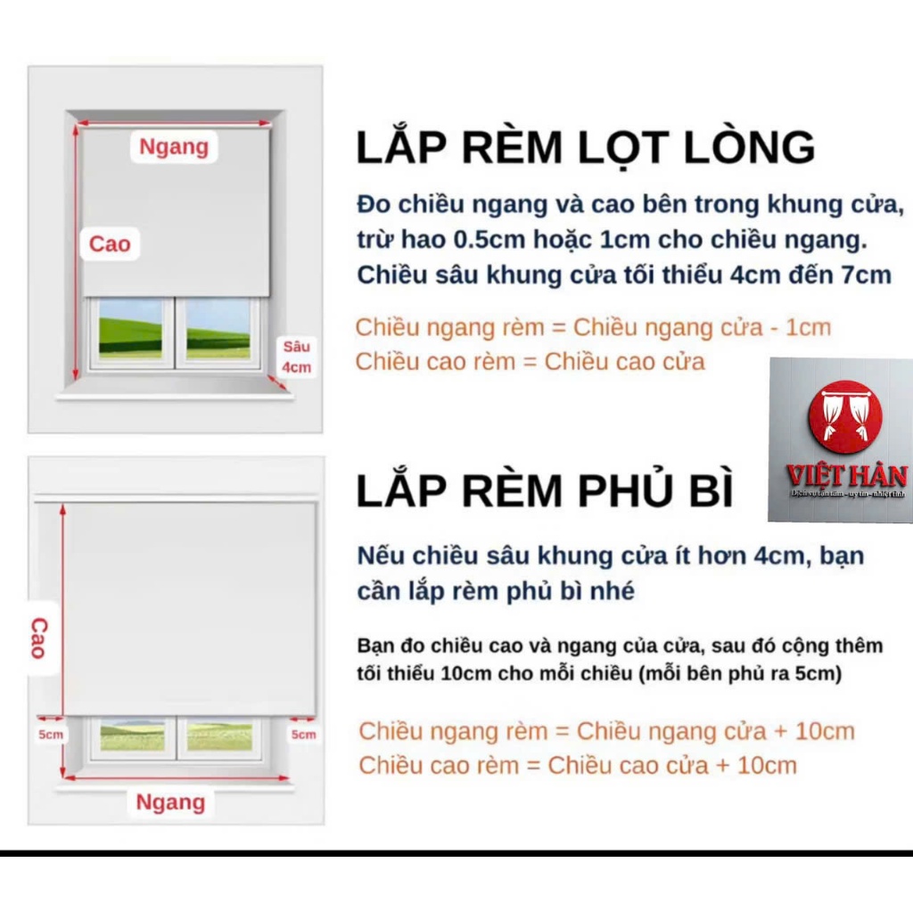 Rèm quấn ko khoan tường , rèm cua sổ chống nắng  cản sáng chống tia uv ( đặt theo kích thước)