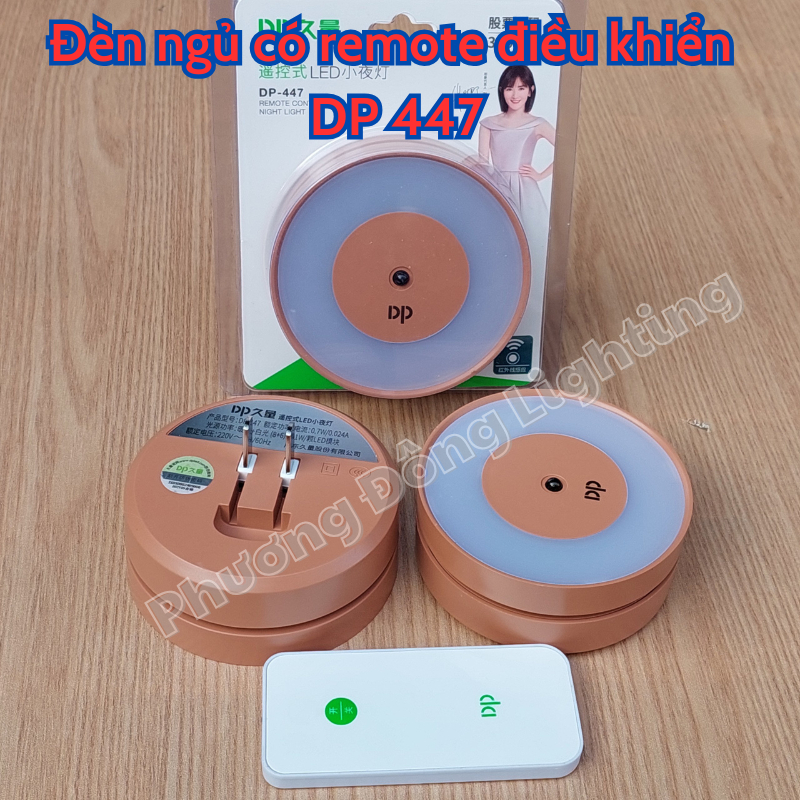 Đèn ngủ cảm ứng ánh sáng thông minh, đèn ngủ có remote điều khiển cao cấp DP - Hàng chính hãng