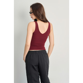 THEKIM Áo sát nách cổ tim sâu ( mút ngực tháo rời ) , Áo ba lỗ cổ tim vải soft zip cotton 2 lớp T283