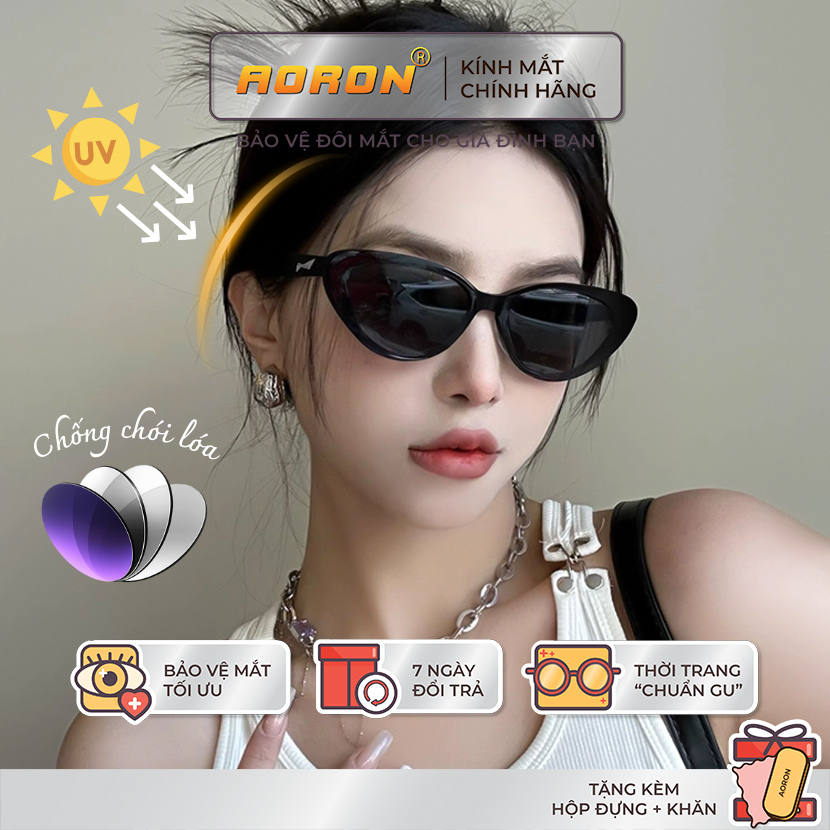 Ảnh Kính Mát Phân Cực Mắt Mèo Nam Nữ AORON Hot Trend 2025 Chất Liệu TR90 Bền Bỉ Chống Tia UV400 1