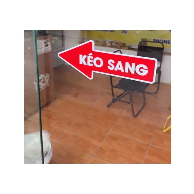 Decal Dán Cửa Kính Mũi Tên BEDO Sticker Cửa Kéo Cửa Ngang Cắt Sẵn Chống Nước Bám Dính Tốt