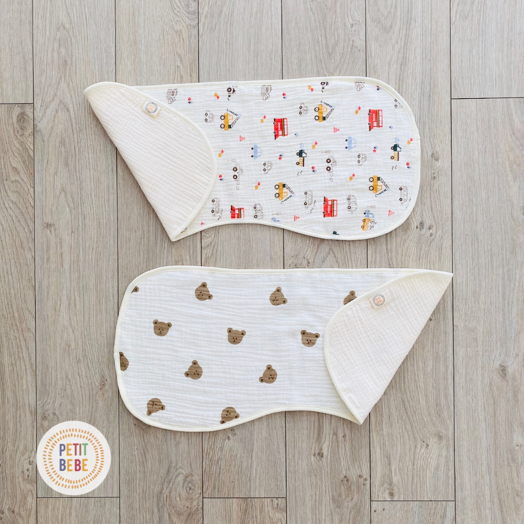 Ảnh Khăn lót vai vỗ ợ hơi cho bé Petit Bebe muslin 6 lớp mềm mại thấm hút tốt an toàn cho da bé sơ sinh 2