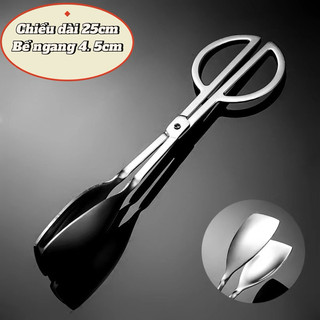 Kéo kẹp thức ăn nướng tiệc buffet kẹp bánh mì thép không gỉ chống bỏng kẹp inox dụng cụ nhà bếp
