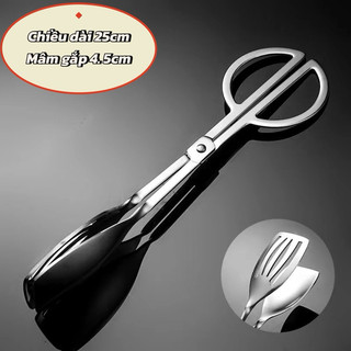 Kéo kẹp thức ăn nướng tiệc buffet kẹp bánh mì thép không gỉ chống bỏng kẹp inox dụng cụ nhà bếp