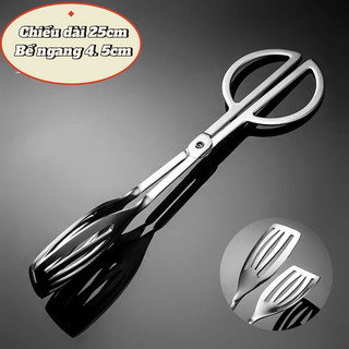 Kéo kẹp thức ăn nướng tiệc buffet kẹp bánh mì thép không gỉ chống bỏng kẹp inox dụng cụ nhà bếp