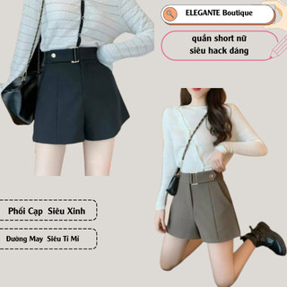 Quần Đùi Nữ Kèm Đai Cao Cấp Mùa Hè, Siêu Tôn Dáng, Tôn Da ELEGANTE.
