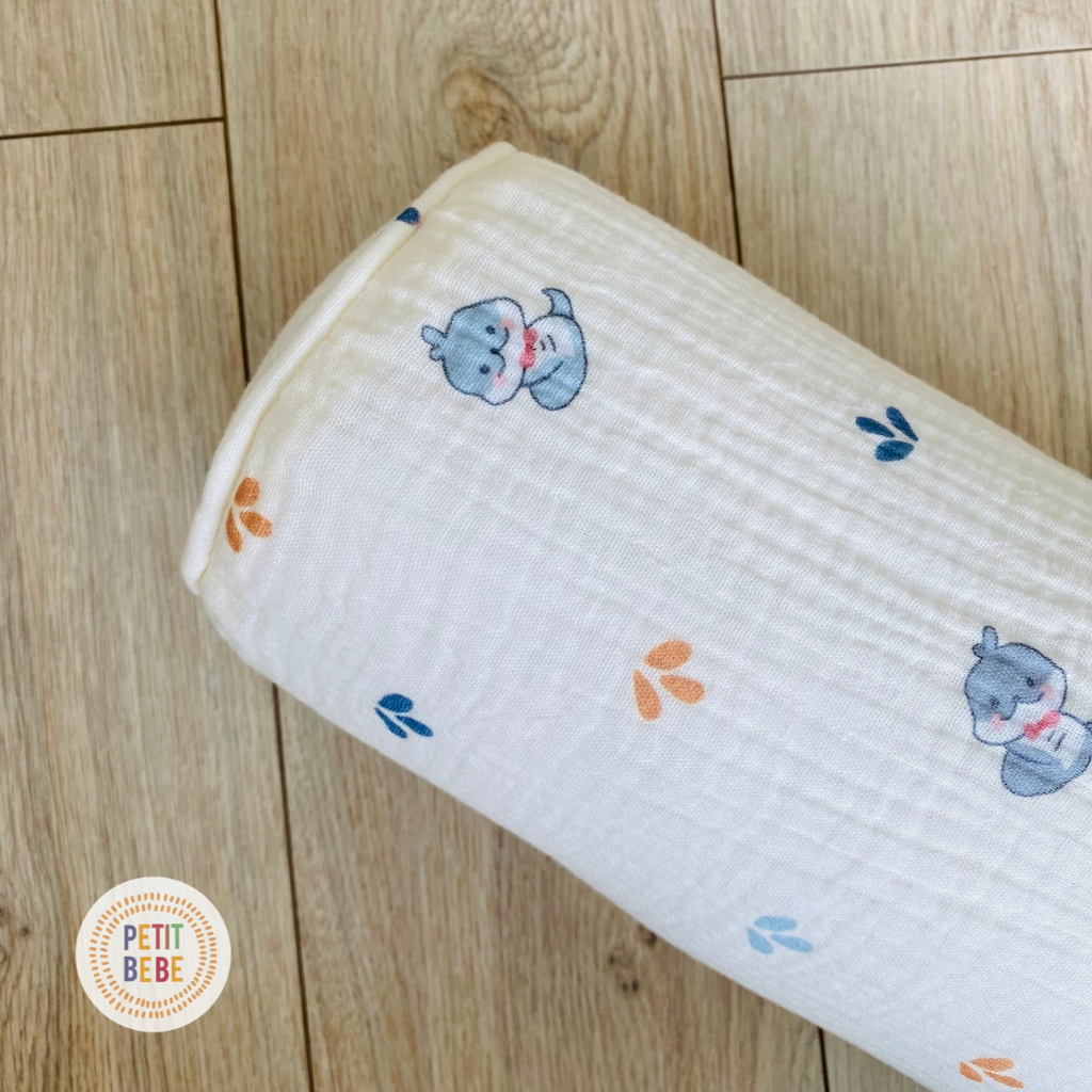 Ảnh Gối ôm dài 60cm cho bé PETIT BEBE muslin thấm hút thoáng khí an toàn họa tiết đáng yêu 4