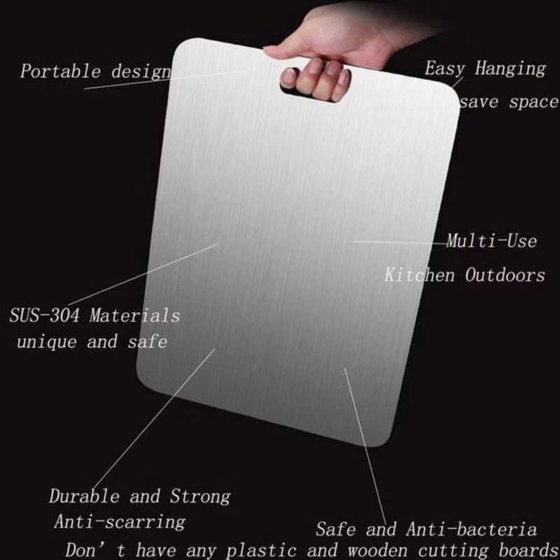 Thớt Inox 304 Vệ Sinh Nhanh Chống Bám Bẩn,Thớt Kháng Khuẩn Tiện Lợi 20x29cm - THỚT INOX CAO CẤP CHỐNG MÙI KHÁNG KHUẨN