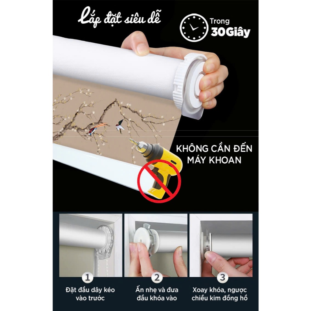 Rèm Cuốn Tranh Chống Nắng Cảnh Đẹp Bãi Biển Trang Trí Cửa Sổ In 3D Kích Thước Theo YC Giá Tiết Kiệm