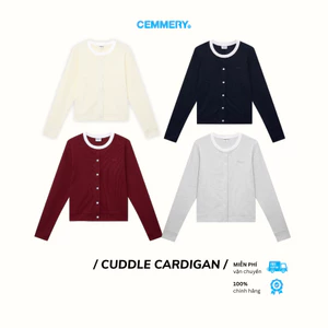 Áo Cardigan Nữ CEMMERY Local Brand Chính Hãng Cuddle Cardigan Thun Gân Form Fit Logo Thêu 4 Màu