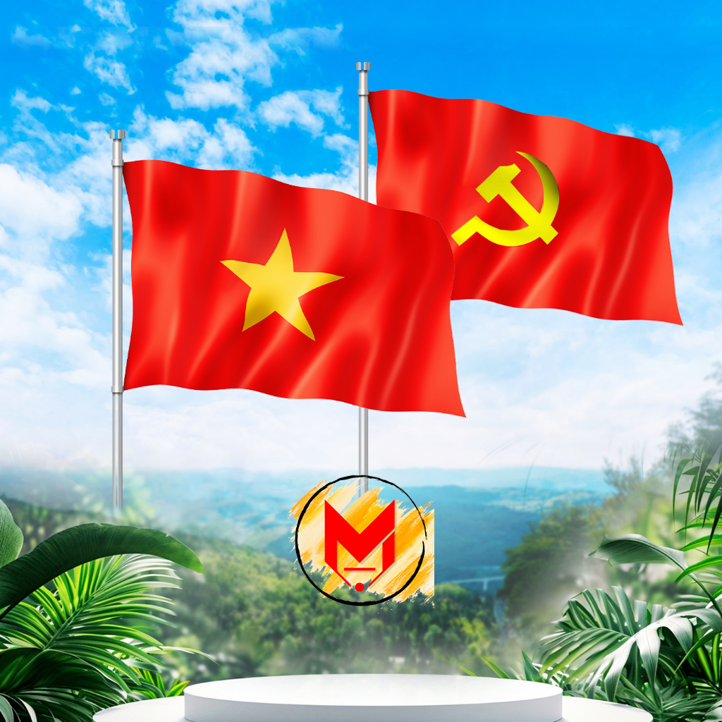 Cờ Tổ Quốc Việt Nam Cờ Đảng Vải Phi Bóng Treo Ban Công Chung Cư Gia ...