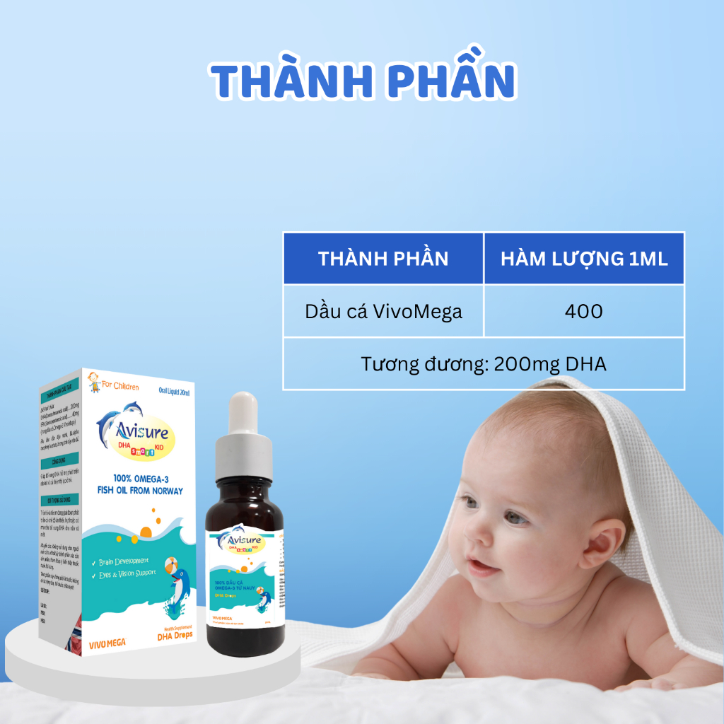 Ảnh Combo Sắt hữu cơ và DHA tinh khiết cho bé Avisure giúp bé hồng hào, khoẻ mạnh, thông minh 3