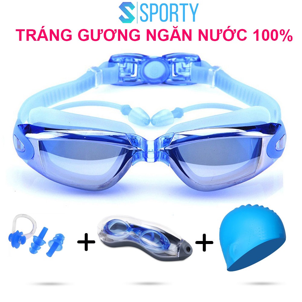 Ảnh Kính bơi tráng gương SPORTY 1940 kèm bịt tai chống tia UV, bảo vệ mắt, tai dành cho nam và nữ 1