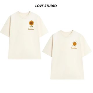 Áo thun đôi nam nữ in mặt trời - hoa hướng dương cotton mềm mịn thoáng mát fỏm dáng Unisex