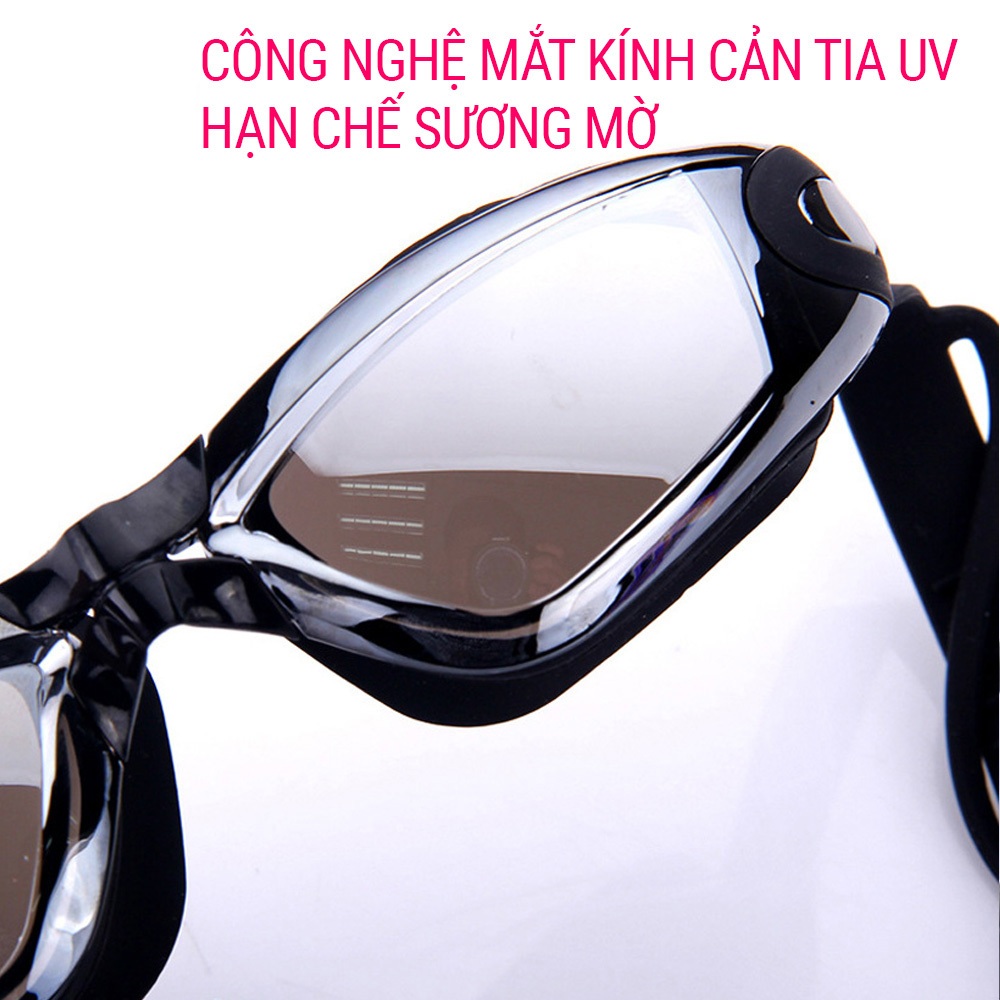 Kính bơi tráng gương SPORTY 1940 kèm bịt tai chống tia UV, bảo vệ mắt, tai dành cho nam và nữ