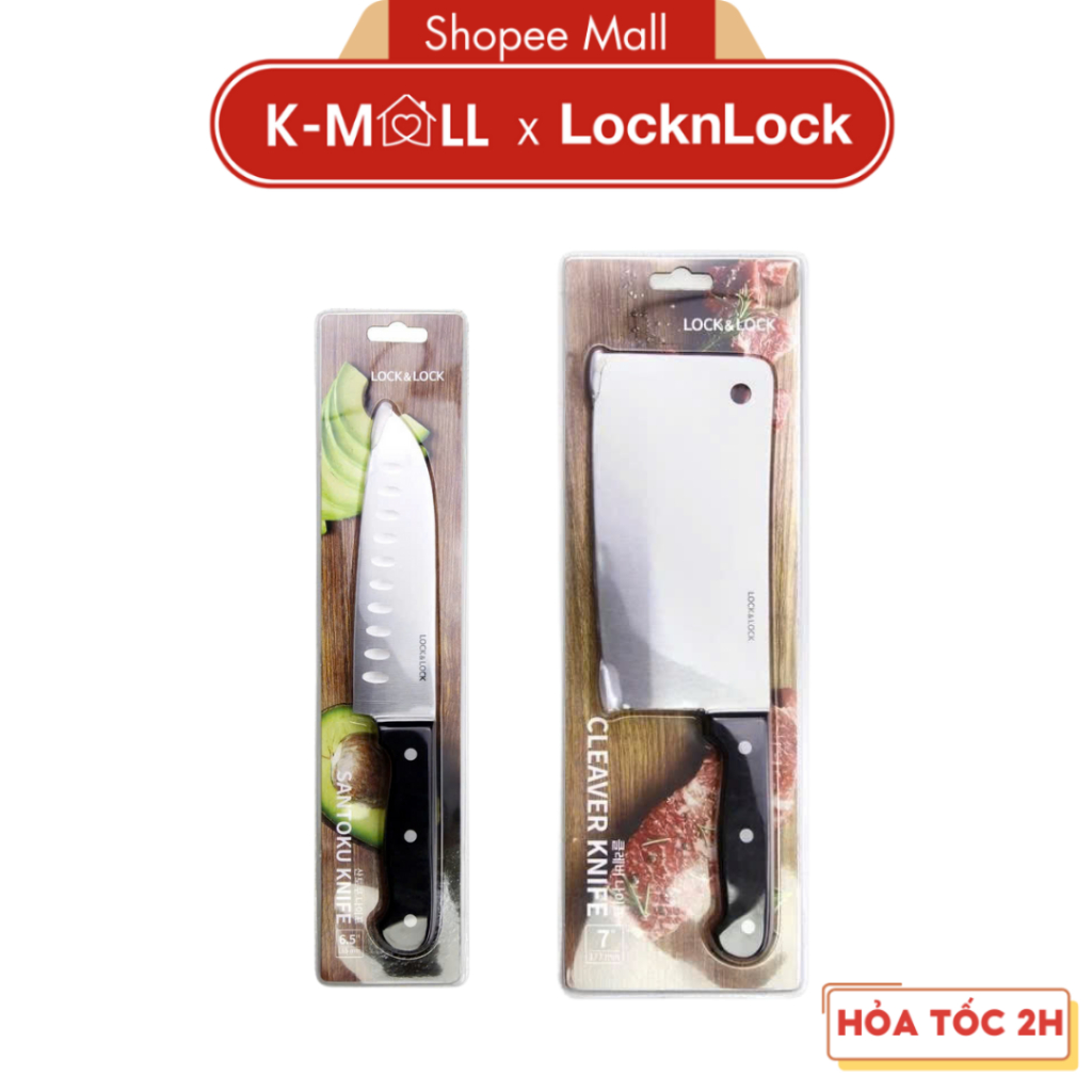 Dao Làm Bếp LocknLock Santoku 6.5icnh CKK921, Dao Chắt Xương CKK920 - K-MALL