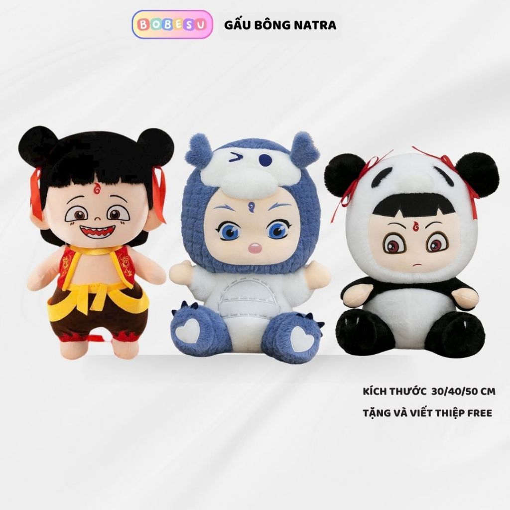 Gấu bông natra ngao bính đáng yêu Thú nhồi bông natra ngao bính nhật vật hoạt hính ma đồng giáng thế