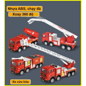Tuyển tập đồ chơi xe cứu hỏa cho bé bằng nhựa ABS cứng cáp, chạy đà quán tính, xoay 360 độ, kích thước lớn, tỷ lệ 1:55
