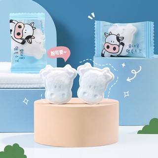 Túi 50 Khăn Giấy Nén hình Bò Du Lịch Hàn Quốc, Dạng Viên Kẹo Gọn Nhẹ Siêu Tiện Lợi Dùng 1 Lần Libi House