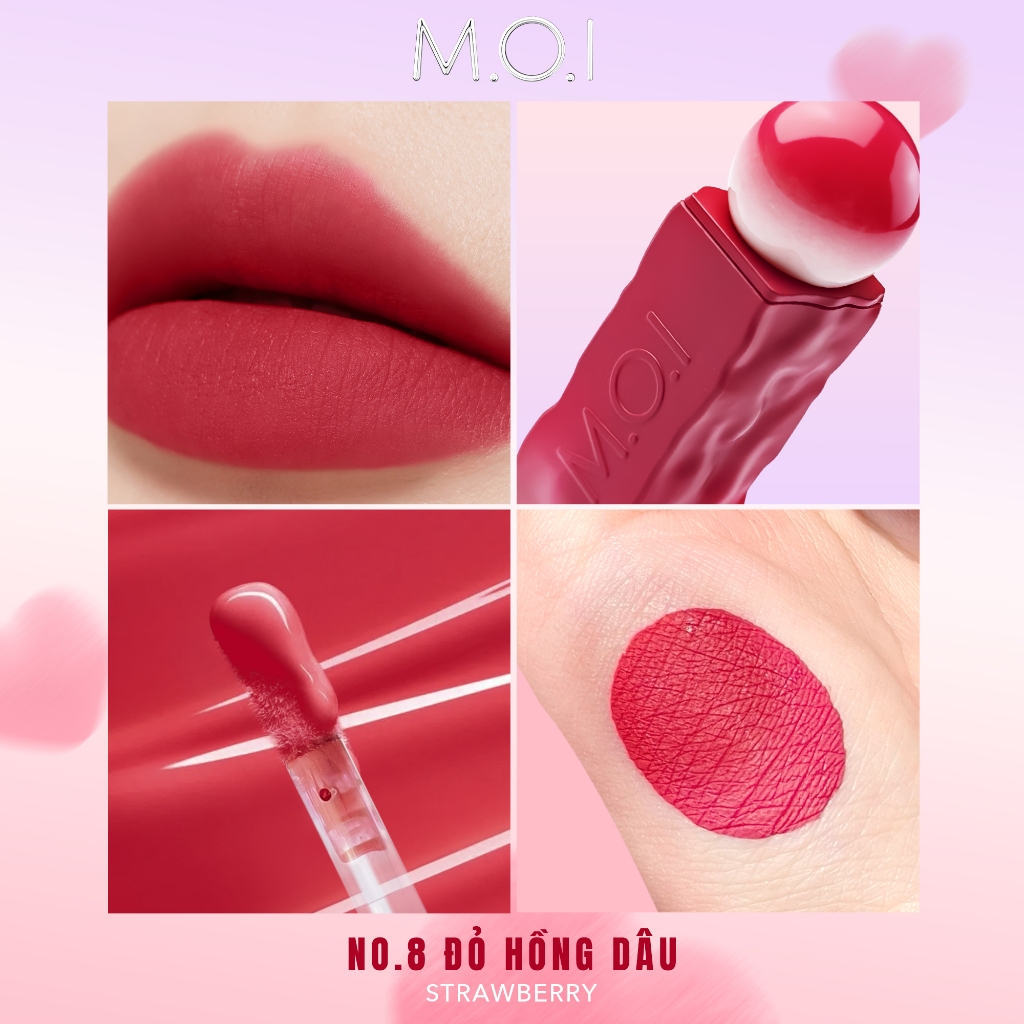 Product image Son tint MOI Cotton Candy - Son Kẹo Nhẹ Như Bông - Matte Lasting Lip Tint 4g No8. Đỏ hồng dâu